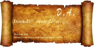 Donkó András névjegykártya