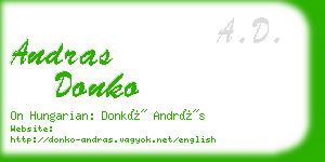 andras donko business card